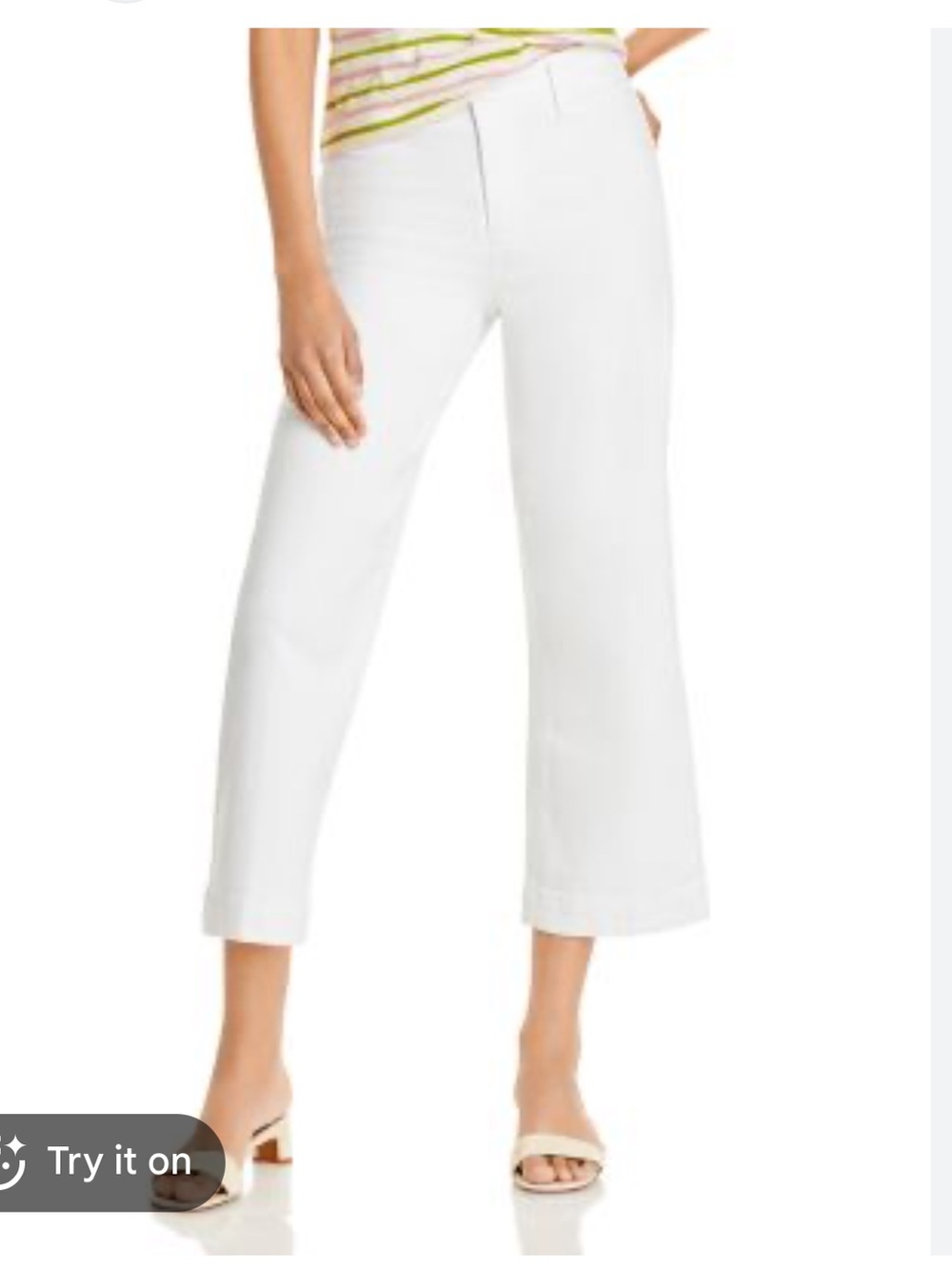 PAIGE Denim Nellie Cropped Culotte White Wide Leg Jeans sz 24